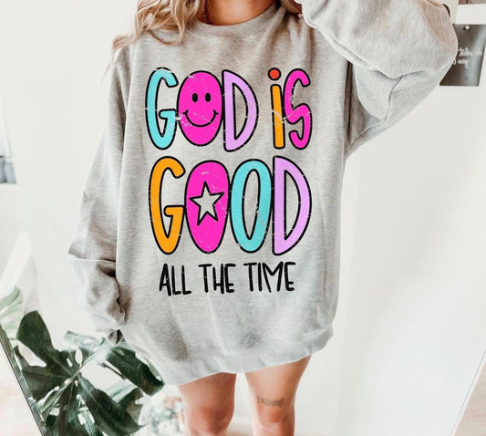 God is good all the time 💜 TSHIRT- (GILDAN/JERZZE)
