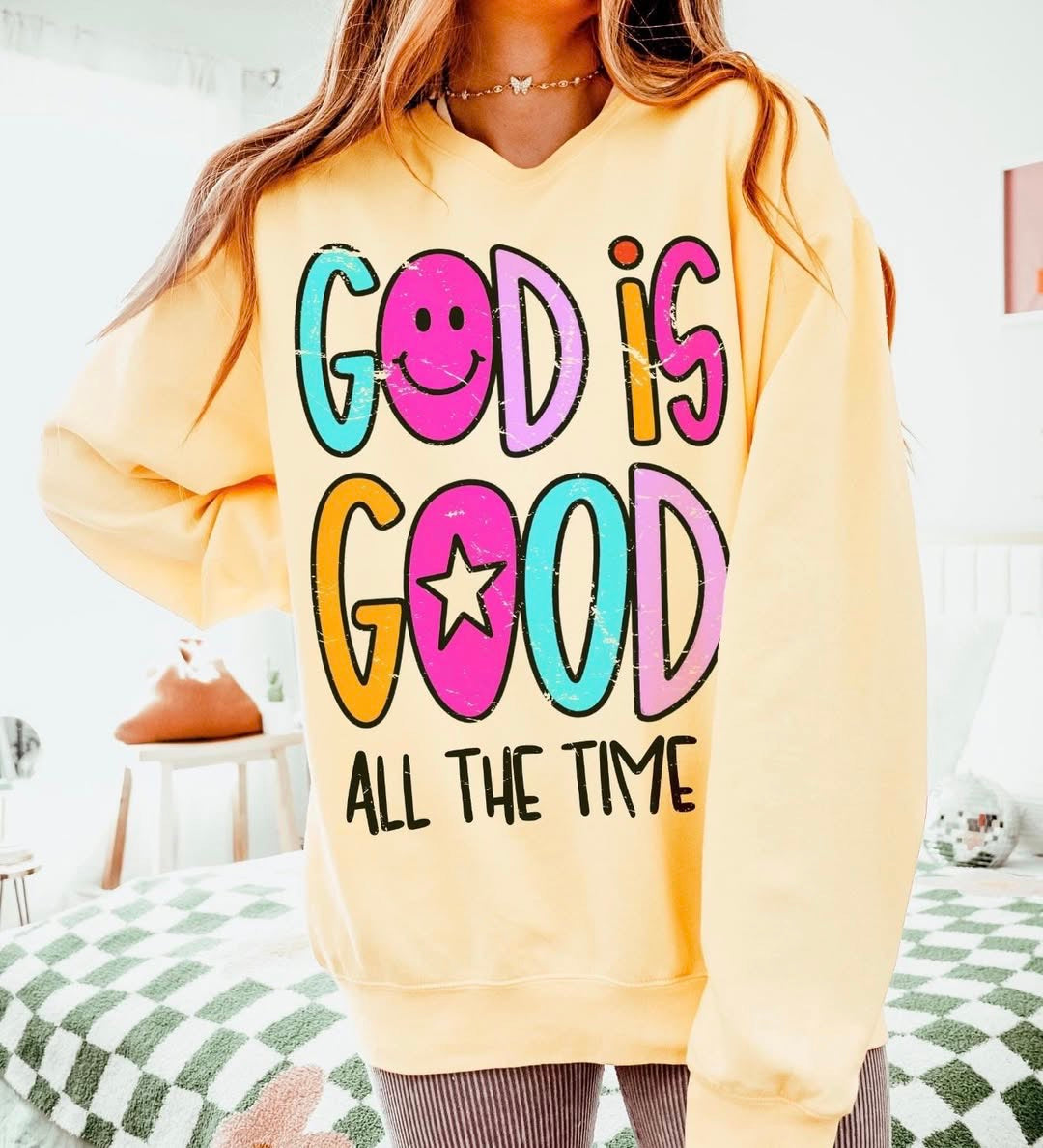 God is good all the time 💜 TSHIRT- (GILDAN/JERZZE)