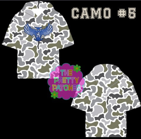 Camo Hooded Tees (ANDERSON SHIRO OWLS)- YOUTH - PREORDER (HAPPY DAYS) 071926LW