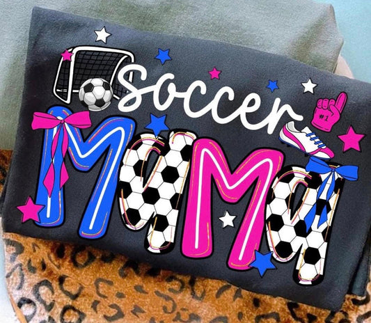 Soccer Mama ⚽️🩷💙- TSHIRT- (COMFORT COLOR/BELLA)