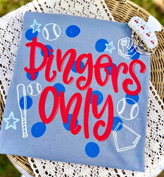 Dingers Only ⚾️- T SHIRT - (COMFORT COLOR/BELLA)