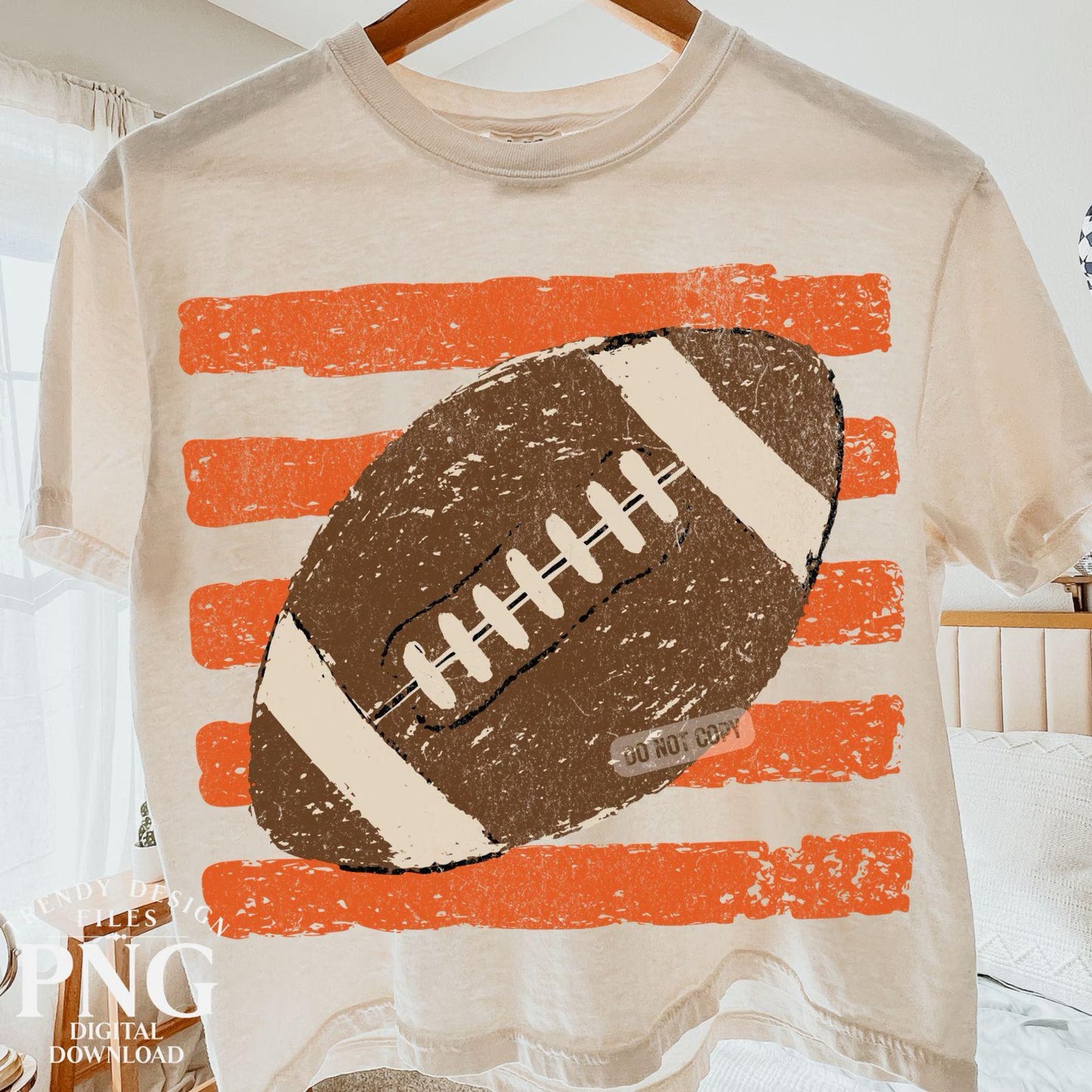 Football & Stripes -T SHIRT - (Comfort Color)-062426LW