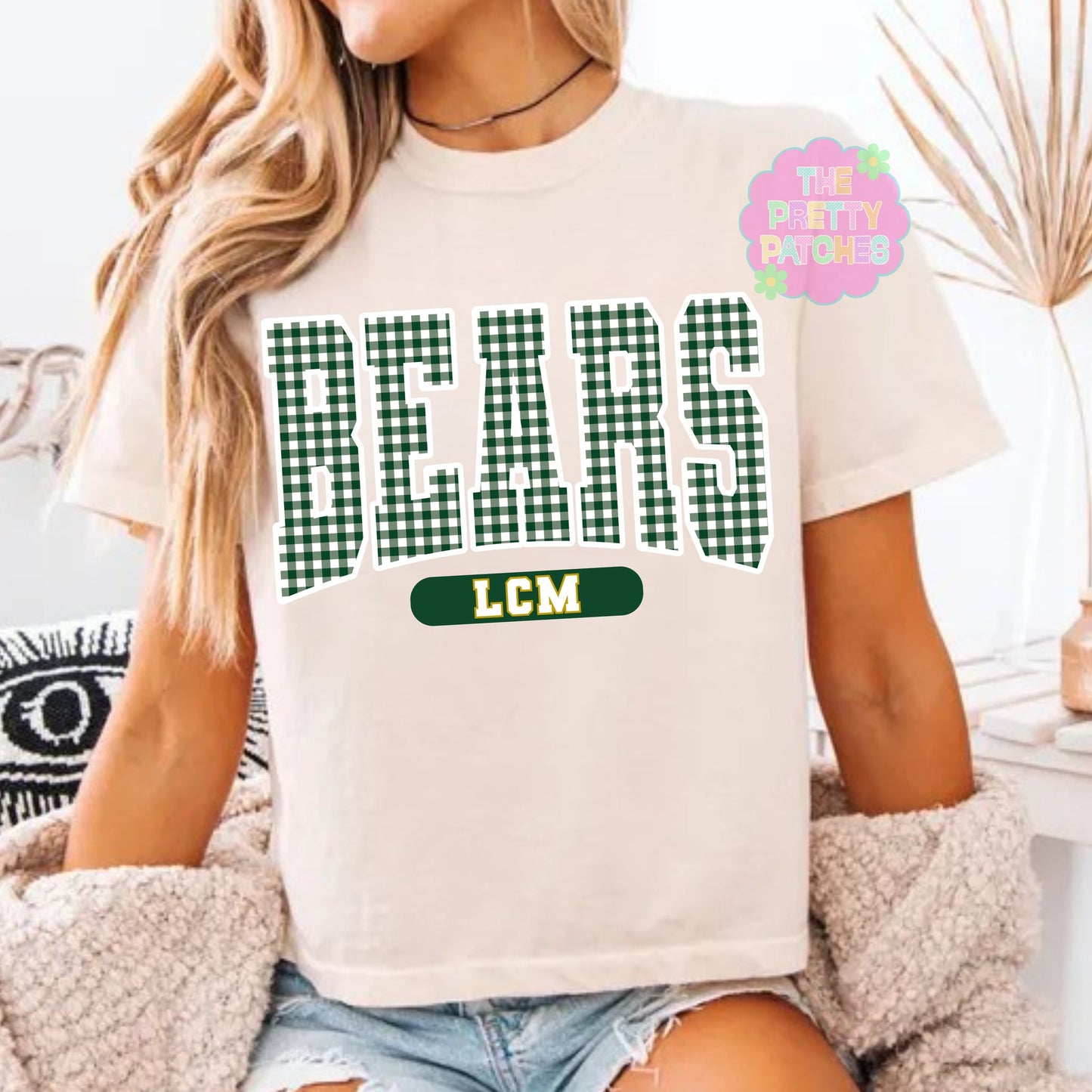 LCM BEARS GINGHAM - BOXY TEE - (COMFORT COLOR)060226jb