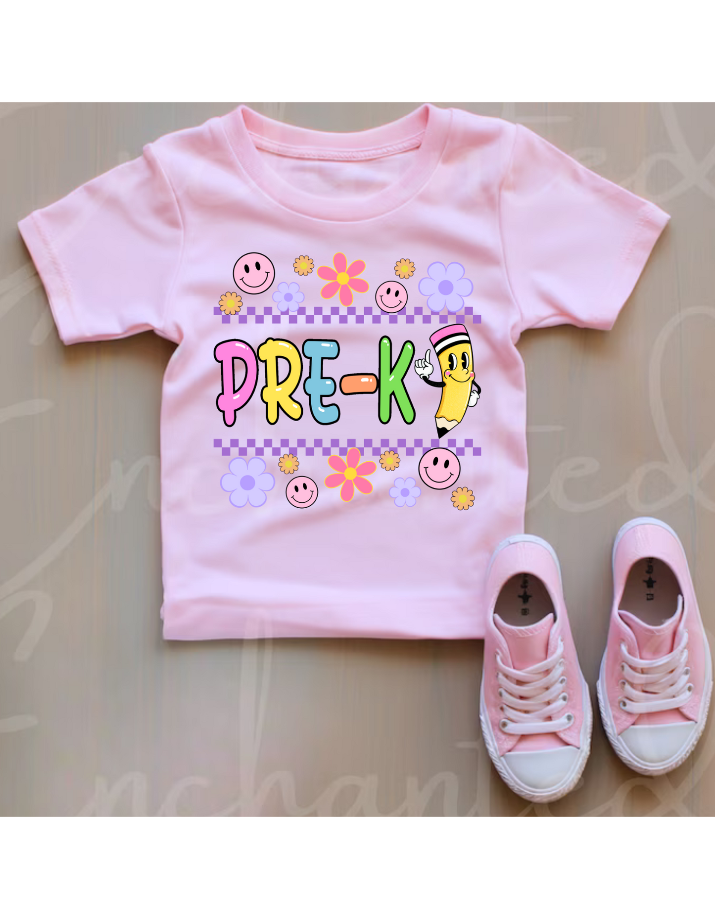 Retro "back to school" GRADE T-SHIRT YOUTH SIZES-BABY PINK