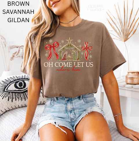 OH COME LET US ADORE HIM 927263------------T SHIRT----------- (GILDAN) 092926SH