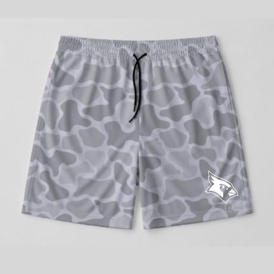WHITE/ GREY GHOST CAMO SHORTS (NEW LOGO WHITE CARDINAL HEAD ) YOUTH - PREORDER 071026LW