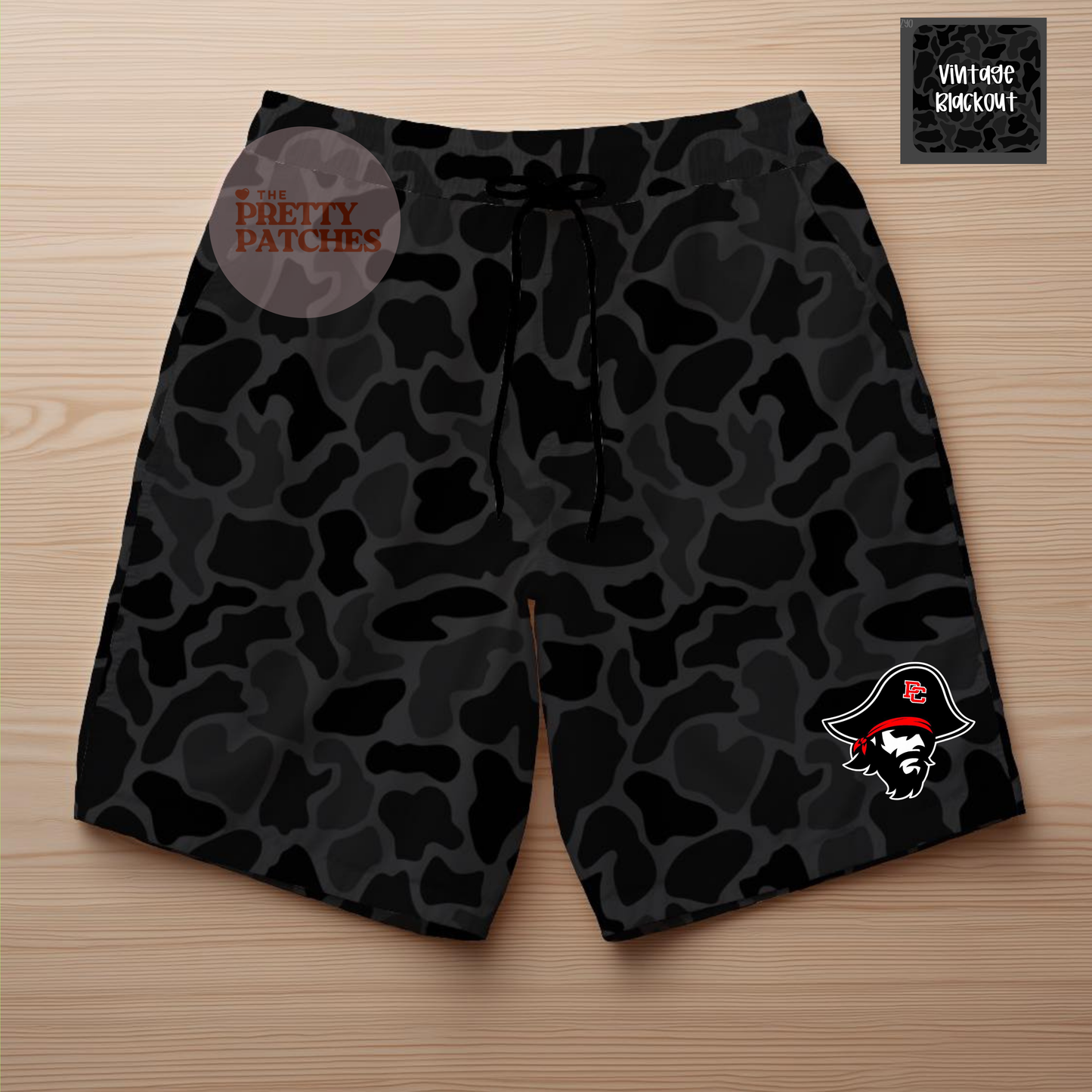 Vintage blackout Shorts (PIKE COUNTY PIRATES)- YOUTH- PREORDER 071526LW
