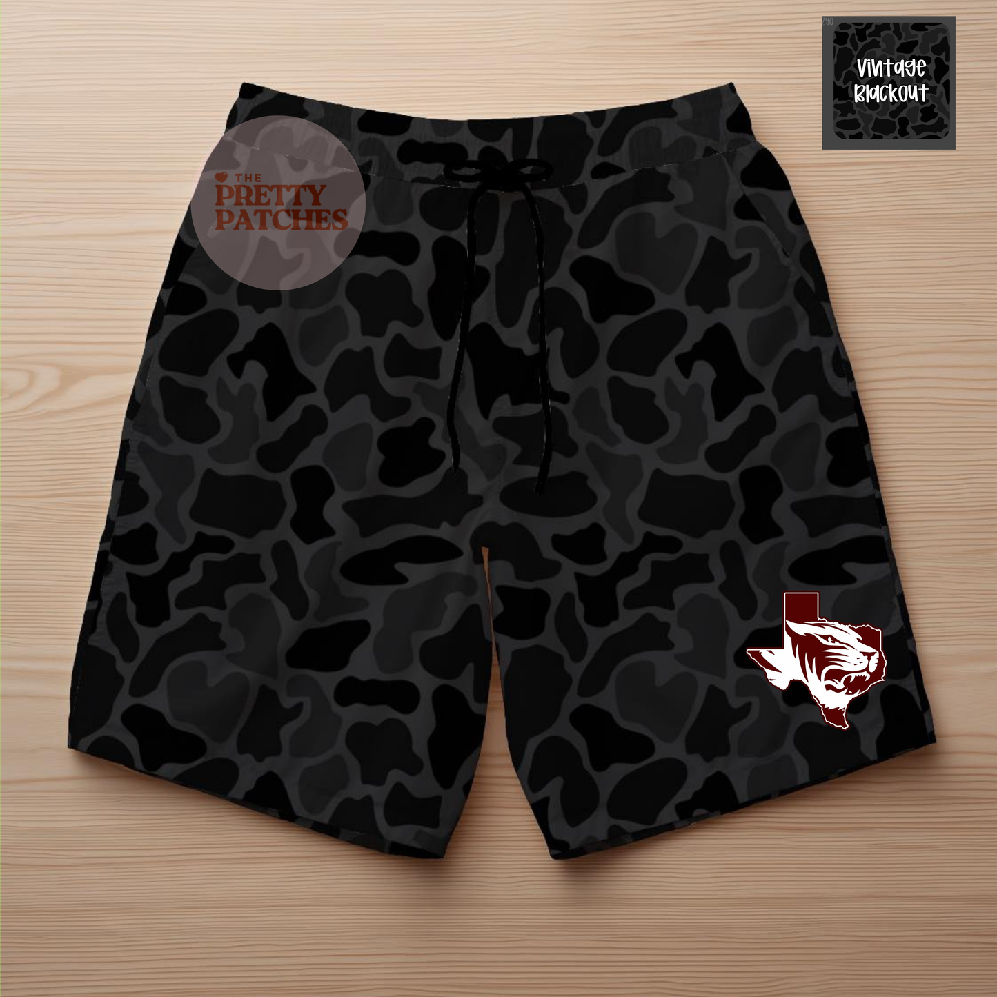 Vintage blackout Shorts (SILSBEE TIGER)- YOUTH- PREORDER 071626LW