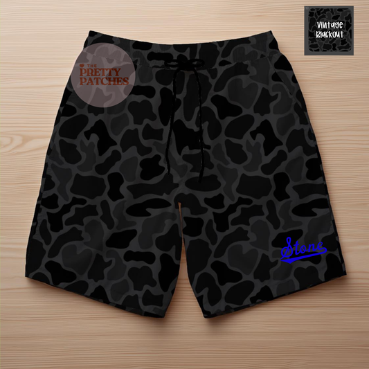Vintage blackout Shorts (STONE)- YOUTH- PREORDER 072426BR