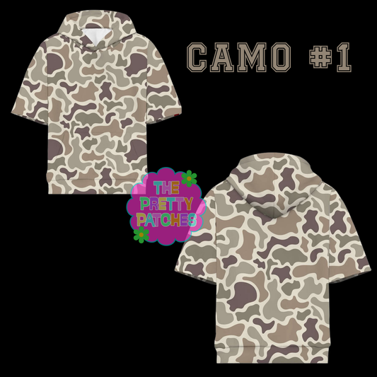 Camo Hooded Tees- (BLANK)- YOUTH - PREORDER- HAPPY DAYS- 081426BR