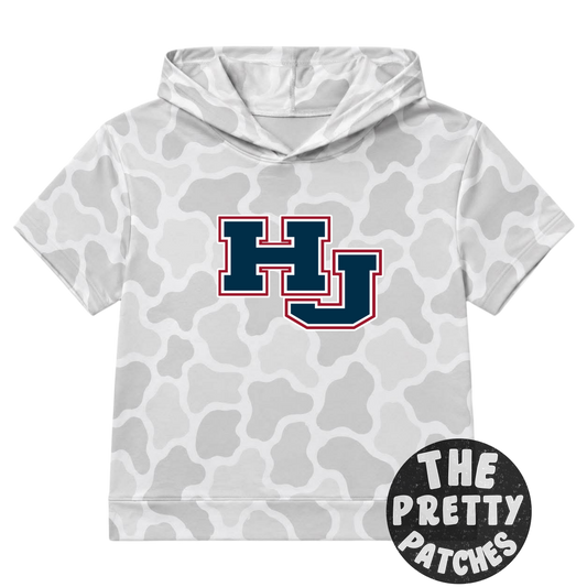 Camo Hooded Tees (HJ-HAWKS) (GREY/WHITE GHOST CAMO) -YOUTH - PREORDER (HAPPY DAYS) 073026BR
