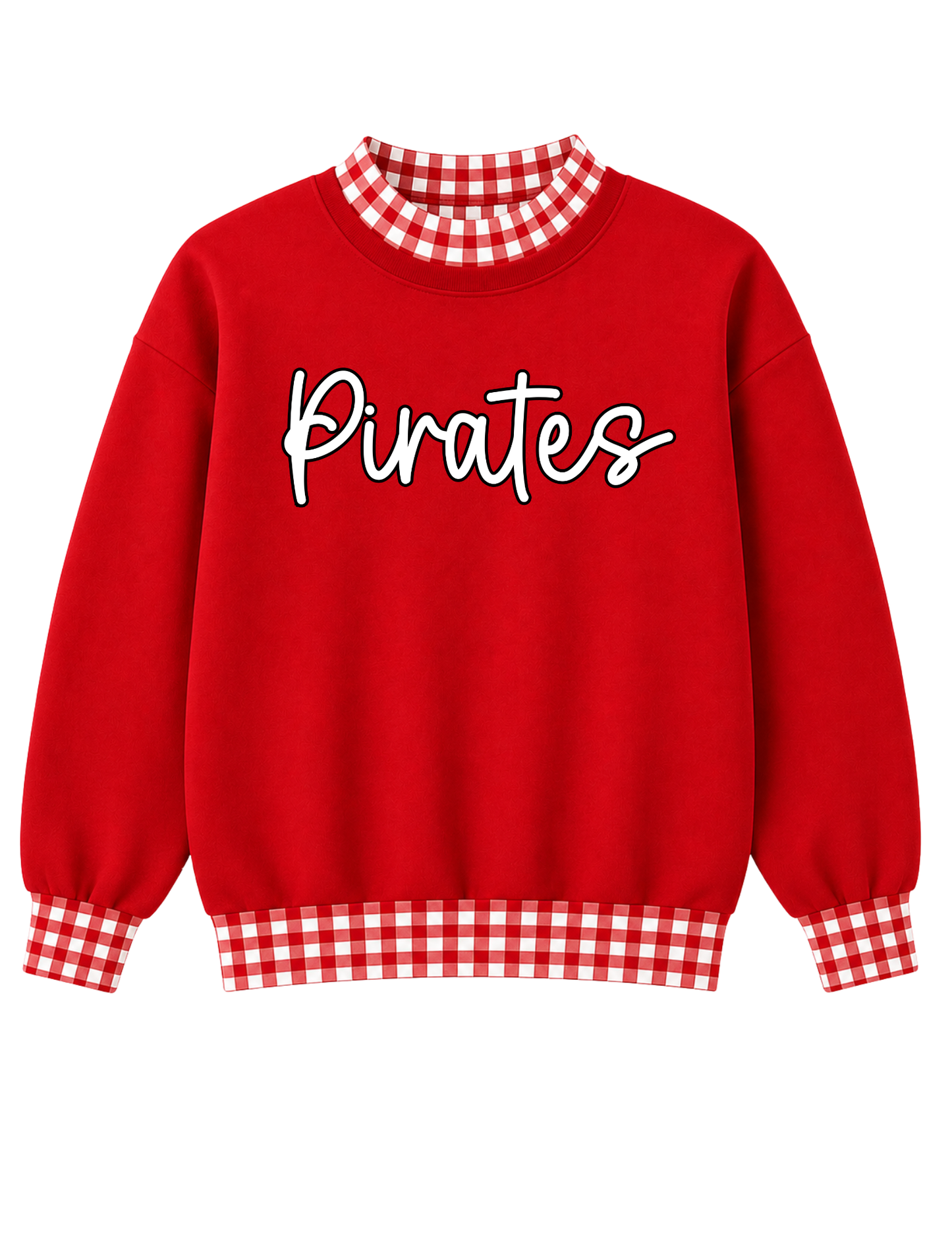 GAME DAY GINGHAM MOCKNECK SWEATSHIRTS- CURSIVE CARDINALS (WHITE FONT)  (PREORDER) 062526LW