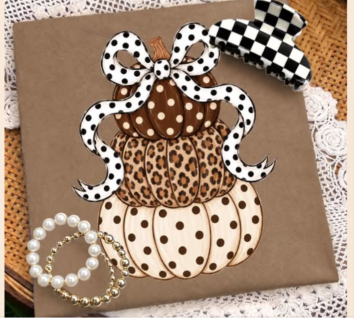STACKED PUMPKINS WITH BOW 920261 ----T SHIRT---- (COMFORT COLOR) 092126SH