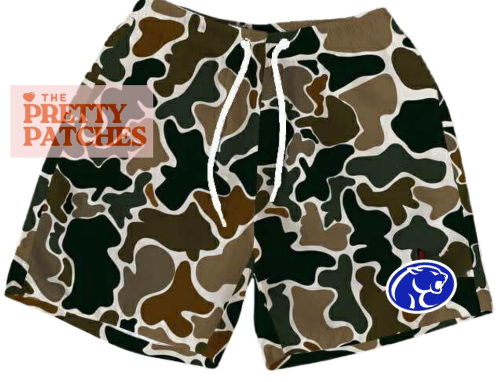 Buna cougars CAMO  shorts (ADULT) - PRE ORDER