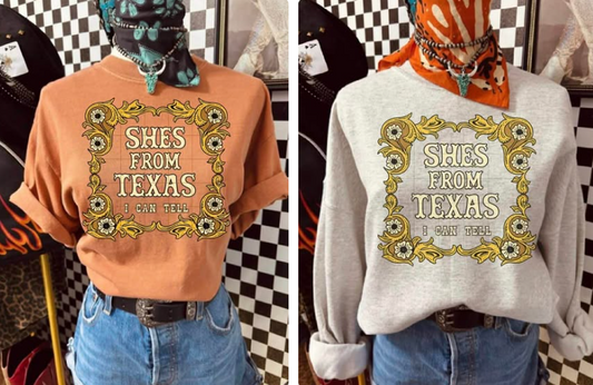 She's From Texas I Can Tell - Tshirt-(gildan/jerzee)