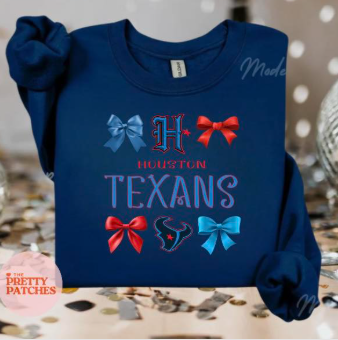 Houston Texans Coquette Bows- SWEATSHIRT- (GILDAN/JERZEES)