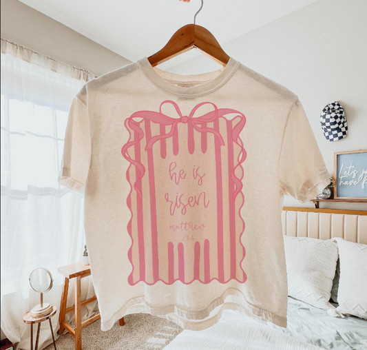 He Is Risen 💕 - CROPPED T- (COMFORT COLOR/BELLA)