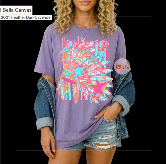 COLORFUL MASCOT INDIANS-TSHIRT- (COMFORT COLOR/BELLA) 050126jb