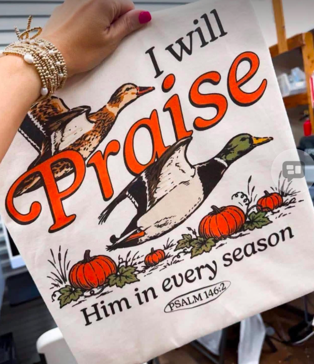 I WILL PRAISE THE HIM IN EVERY SEASON - T SHIRT- (RABBITSKINS) 082126RW