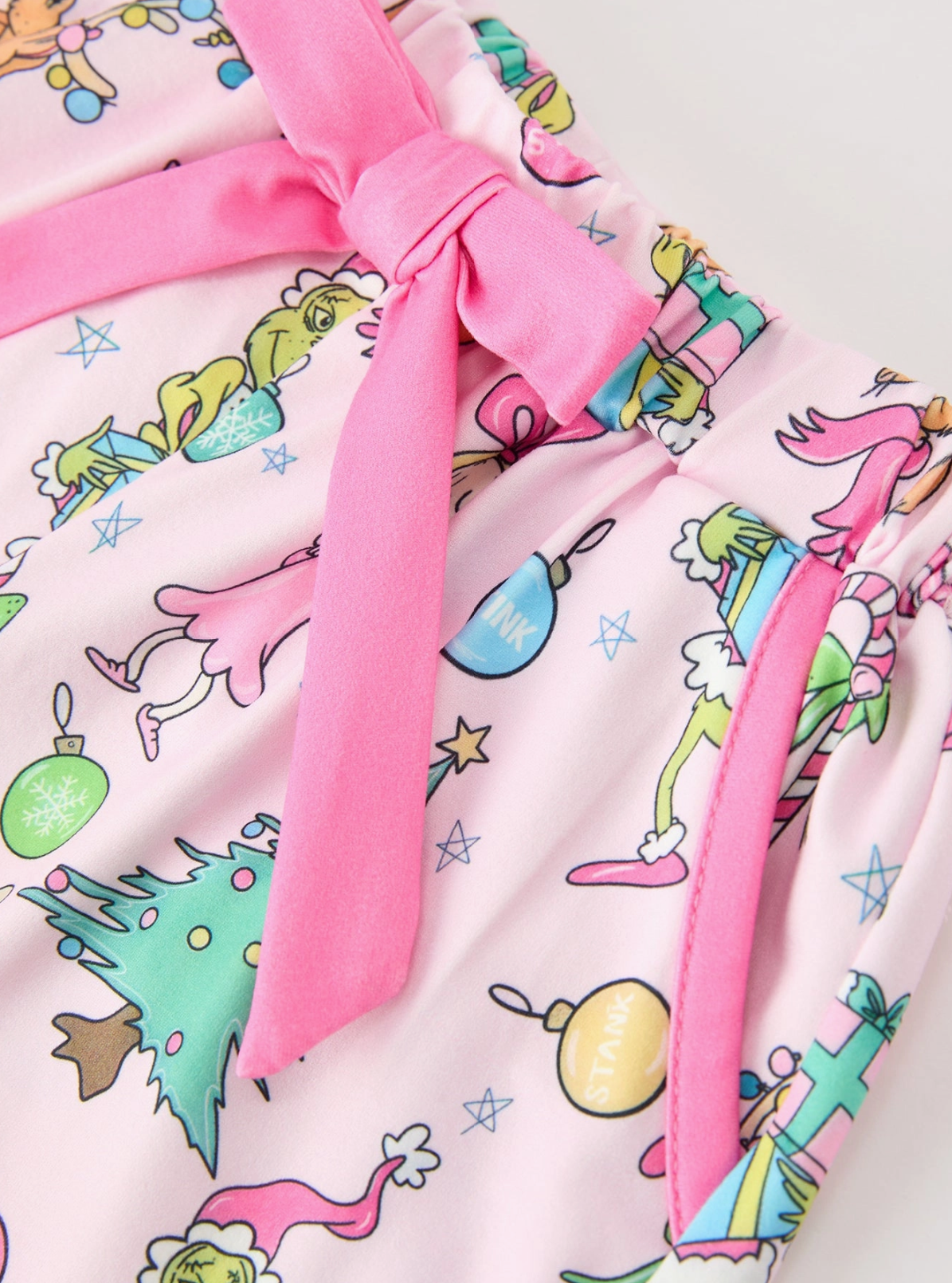 Christmas Girls Holiday Figure Bow Pajama Set- 092426AS