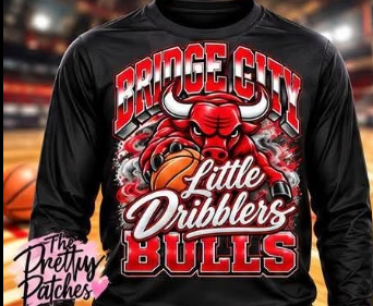 little dribblers basketball team (BULLS----RED )101426-2 ----- LONG SLEEVE --------- (BELLA) 101626RW