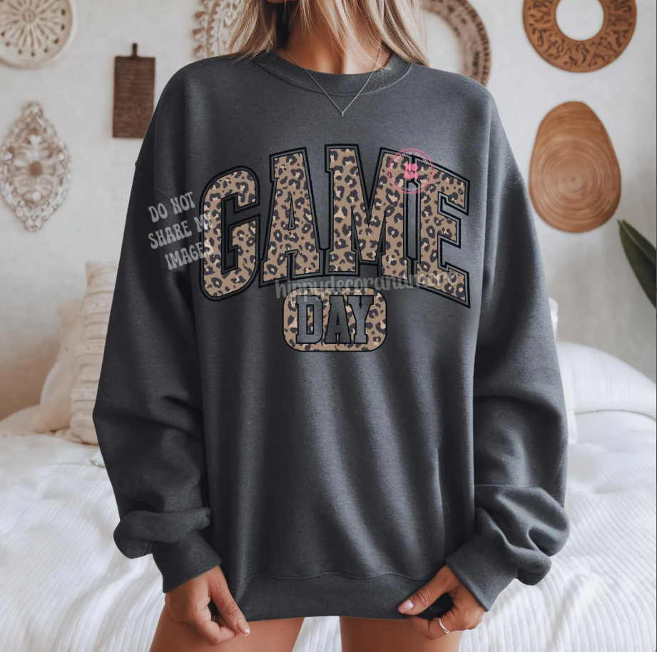 GAME DAY CHEETAH- SWEATSHIRT (GILDAN/JERZEE/ RABBIT SKINS)