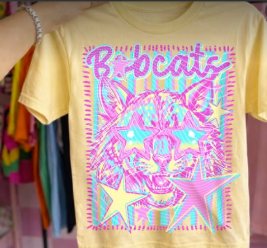 COLORFUL MASCOT BOBCATS -TSHIRT- (GILDAN/RABBITSKINS) 050426BR