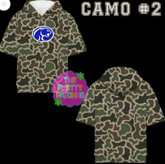 Camo Hooded Tees-BUNA COUGARS BASEBALL-ADULT - PREORDER (HAPPY DAYS)-051426JB