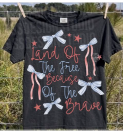 Land of the free because of the brave ❤️ - T SHIRT - (COMFORT COLOR/BELLA) (051826br)