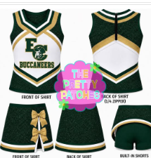 EAST CHAMBERS BUCCANEERS GLITTER CHEER UNIFORM (PREORDER) 061126BR