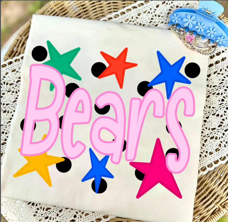 MASCOT STARS & POLKA DOTS (BEARS)  - T SHIRT- (Comfort Color/Bella)-061626BR