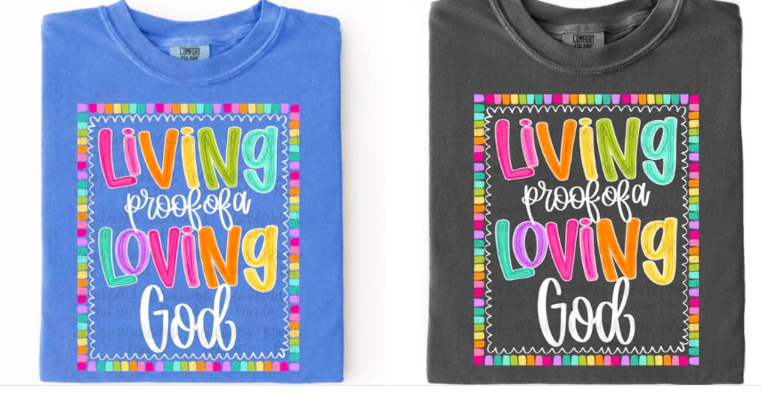 Living Proof of A Loving God 🩷- T SHIRT - (GILDAN/JERZEE) 063026MG