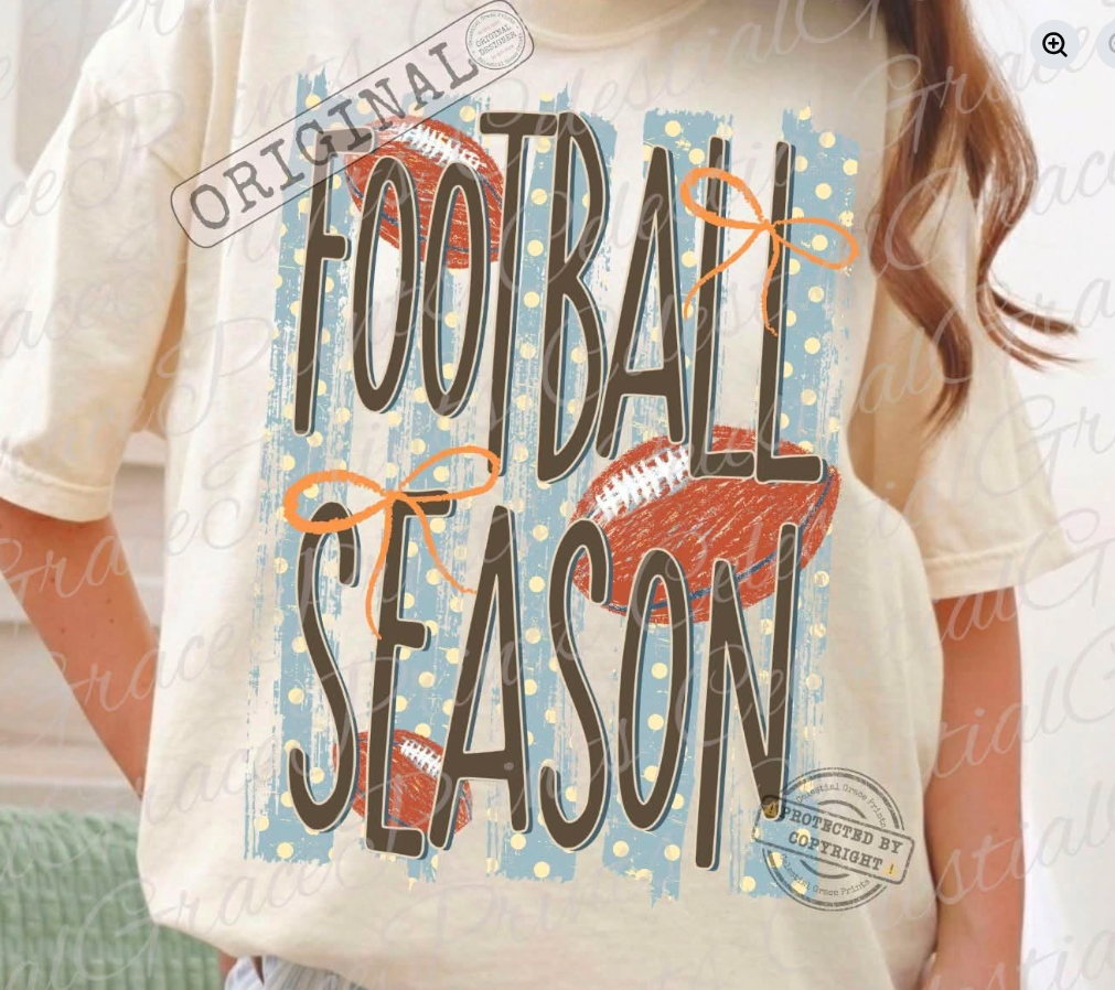 Football Season with Polka Dot Stripes🖤🖤🖤 - T-SHIRT - (GILDAN) 070226MG