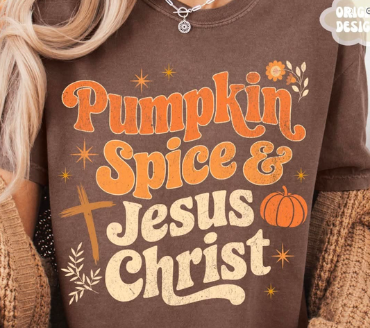 Pumpkin Spice & Jesus Christ 🎃- T-SHIRT - (GILDAN) 072026MG