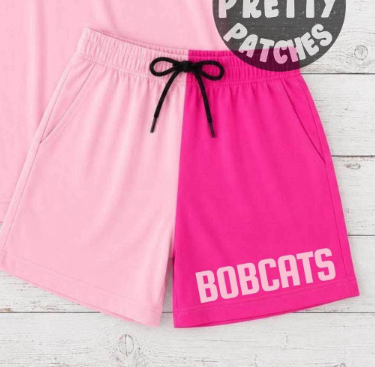 BOYS PINK OUT SHORTS (BOBCATS)- (SPLIT PINKS) - YOUTH- PREORDER 072326BR