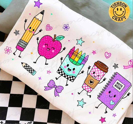 School Vibes & Characters ✏️🩷   - T SHIRT - (GILDAN)-072726MG