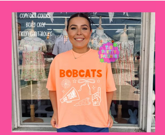 Cheer Vibes Gameday 🫶🏻(BOBCATS) - BOXY TEE - (COMFORT COLOR)-073026BR