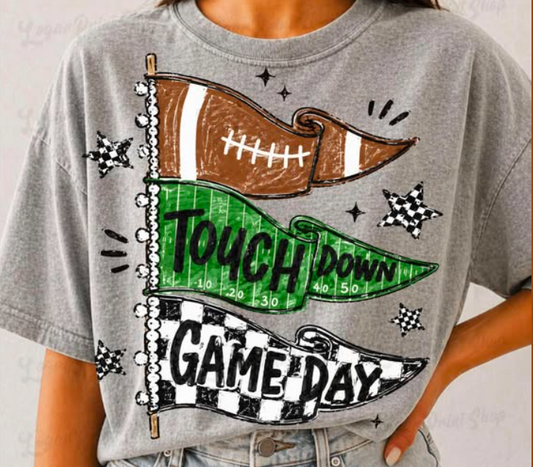 Pennant Flags Touchdown Gameday 🏈 - T SHIRT - (GILDAN)-073026br