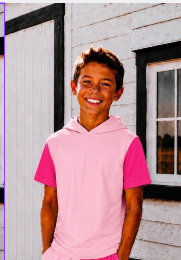 BOYS PINK OUT(blank)  (LIGHT PINK TOP WITH HOT PINK SHORT SLEEVES) - YOUTH - PREORDER (COZY O) 073126br
