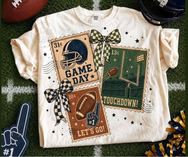 Game Day Stamps 🏈- T SHIRT - (COMFORT COLOR)-080826br