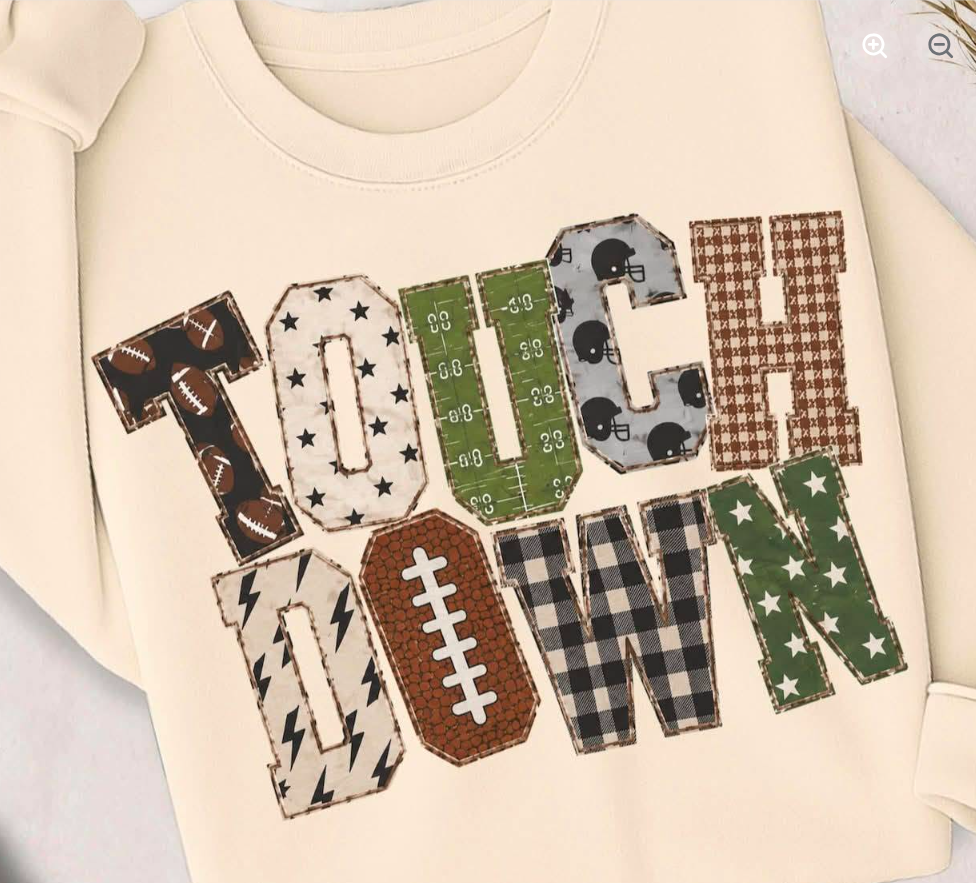 Patchwork TouchDown -T SHIRT- ADULT- (COMFORT COLOR) 081426br