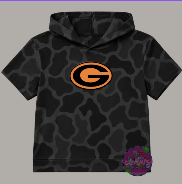 Camo Hooded Tees (GILMER BUCKEYES) (VINTAGE BLACKOUT) -YOUTH - PREORDER (COZY O) 091226RW