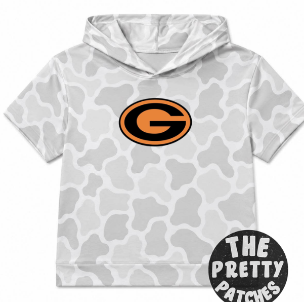 Camo Hooded Tees (GILMER BUCKEYES) (WHITE/GRAY GHOST CAMO) -YOUTH - PREORDER (COZY O) 091226RW