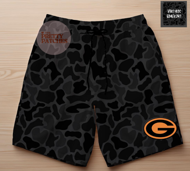 GILMER BUCKEYE- VINTAGE BLACK OUT- SHORTS- YOUTH- PREORDER 091226rw
