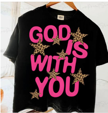 GOD IS WITH YOU 1007261--------T SHIRT----------- (COMFORT COLORS) 100726RW