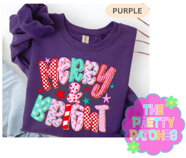 MERRY & BRIGHT 1005363--------- SWEATSHIRT ---------- ( GILDAN COLORS) 100826LO