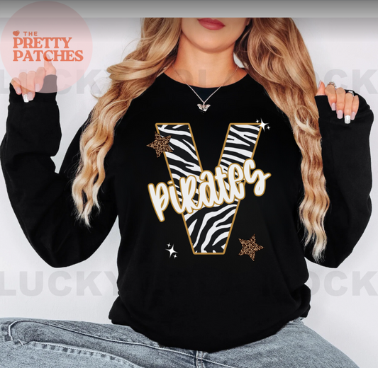 ZEBRA VIDOR PIRATES 1-100926--------- SWEATSHIRT----------(GILDAN)100926RW
