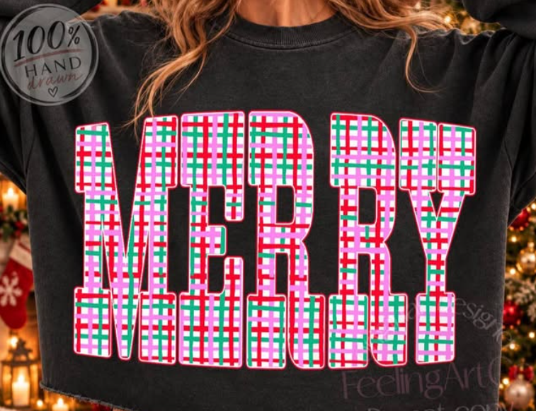 PLAID MERRY 1009262-------(BOXY CROP) ------- (COMFORT COLORS) - 101226RW
