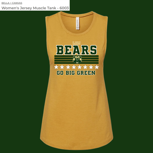 GO BIG GREEN (LCM BEARS) - JERSEY MUSCLE TANK- (BELLA) 052726LW