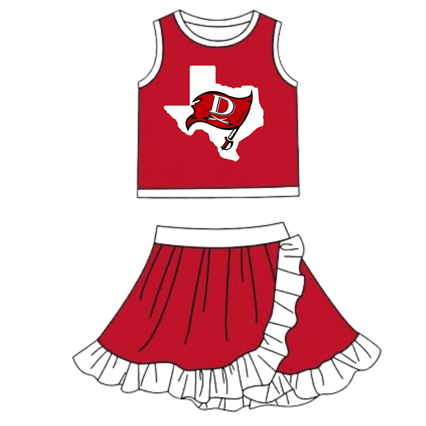 DEWEYVILLE (PIRATES) GIRLS TWO PEICE SKIRT SET- (PRE ORDER)-  060326LW